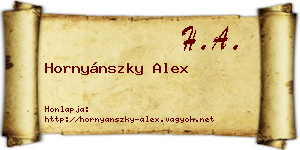 Hornyánszky Alex névjegykártya