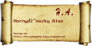 Hornyánszky Alex névjegykártya