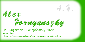 alex hornyanszky business card